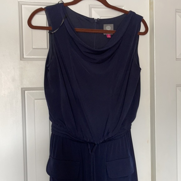 Vince Camuto Navy S jumpsuit zipper back - Picture 2 of 6